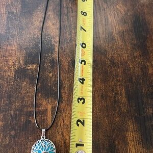 Silver and Blue Pendant Necklace N110